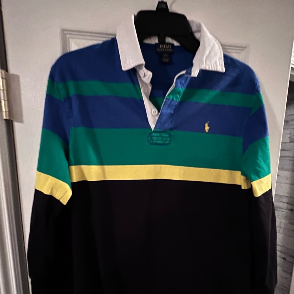 Polo by Ralph Lauren Blue & Green Color-Block Polo Shirt